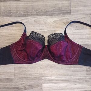 Cleo By Panache Pink and Black Lace Bra 30DD NWOT!